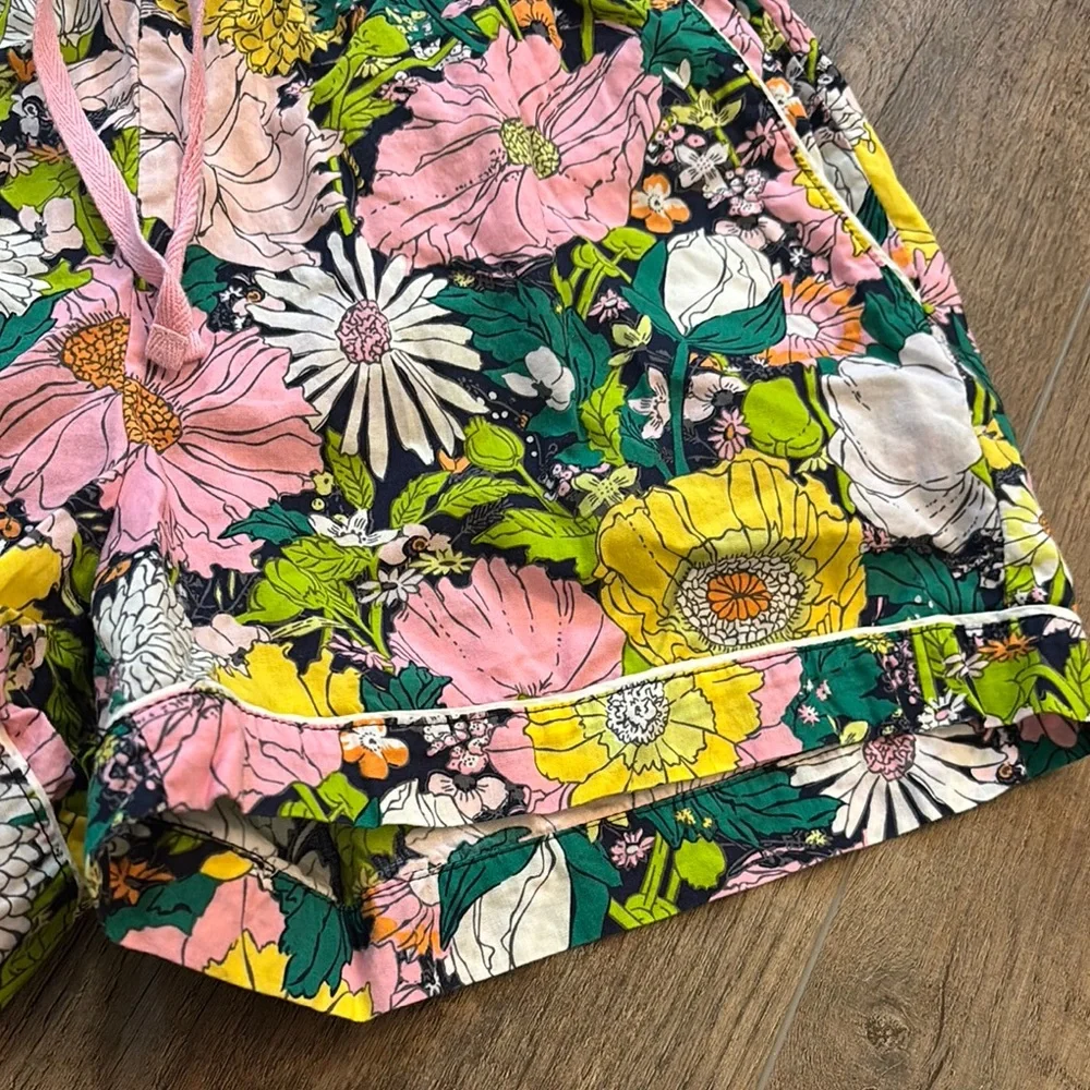 Vera Bradley 100% Cotton Short Womens XS Floral Drawstring Elastic Waist Lounge‎